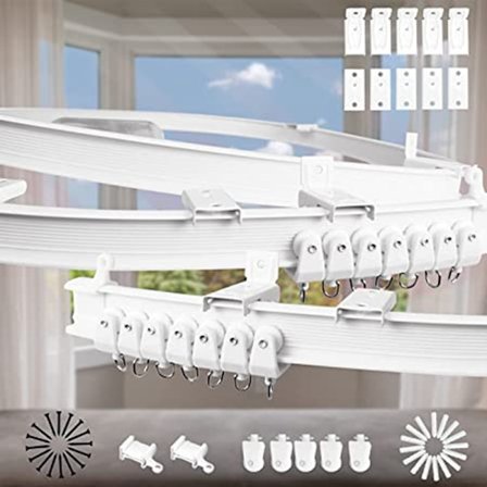 Flexibel gardinstång, 2 meter utdragbar gardinstång, gardinstång, rumsavdelare gardinskena