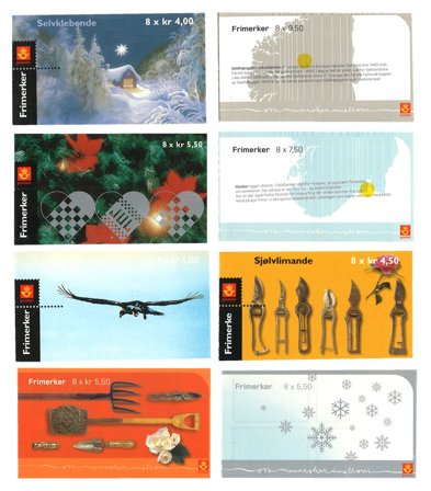 Norge - Pakke med 8 forskellige stemplede hæfter - Frimærkehæfte - Stemplet