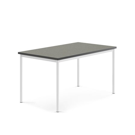 Tisch SONITUS, 1400x800x720 mm, Linoleum dunkelgrau, weiß