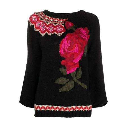 Blugirl, Round-neck Knitwear Zwart, Dames, Maat:S