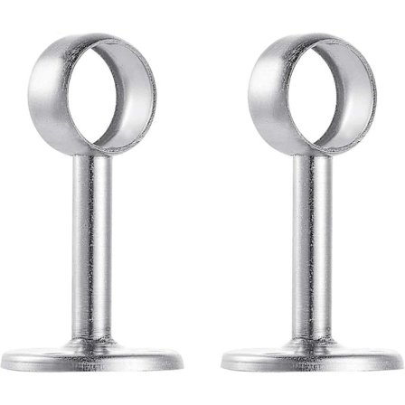 Set med 2 fästen med rör för rostfri garderob, Dia 25mm