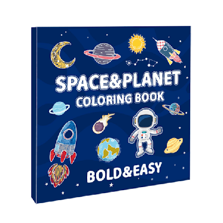 En målarbok för vuxna och tonåringar med supersöta bilder och enkla och avkopplande mönster, Planet Astronaut