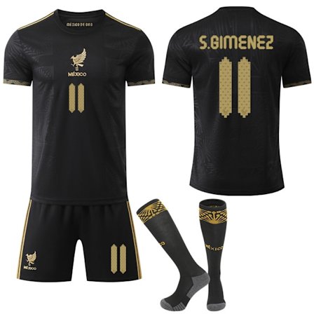 Xbi- 25-26 Copa America drakt svart og gull meksikansk landslag jubileumsutgave fotballdrakt