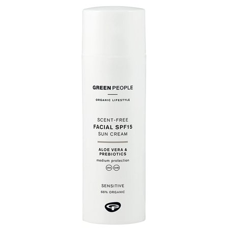 Green People Scent Free Facial Suncream SPF15 50 ml, Skincare, Solcreme, Solcreme Til Ansigtet