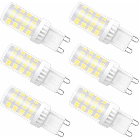 Ej Dimbar G9 LED-lampa, 4W Motsvarande 40W Halogenlampa, Kallvit 6000K, 480LM, G9 LED-lampa 220V, 360° Bred Strålvinkel, 51 2835 SMD, 6-pack