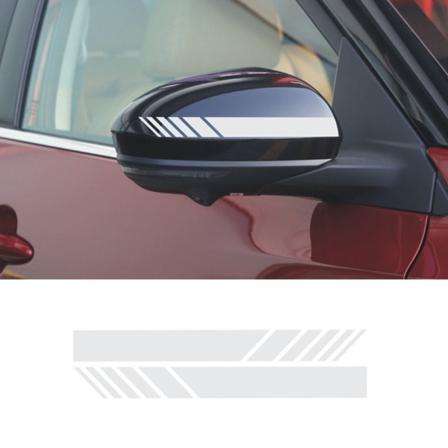 10 par backspegelklistermärke Bildekal VIT White