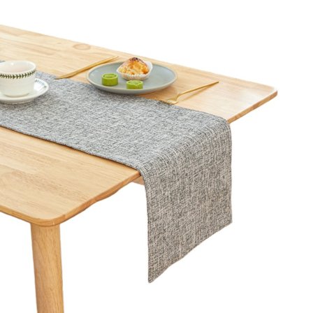 Bordslöpare Vattenavvisande Linne-look - Fläckskydd, Tvättbar - Som Utomhusduk för Matbord - silvergrå - 30x160cm