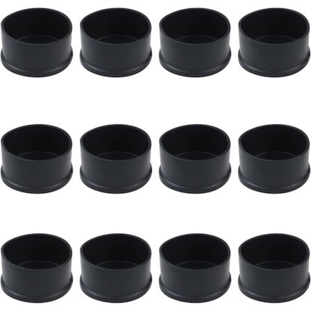 PVC Runda Bordsbensskydd (12-pack) - Stolsbensskydd Golvskydd för Kakel, 2-3/8 tum, Svart