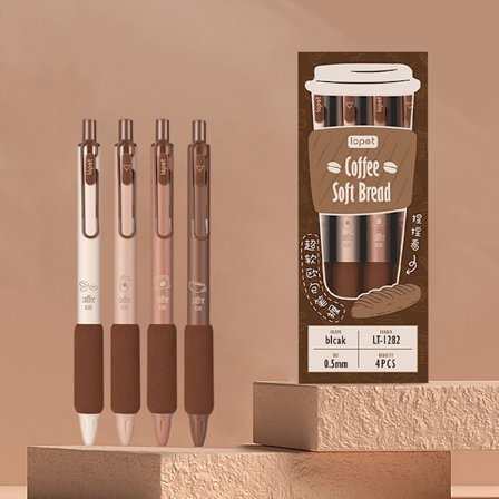 4 Stk Gel Pen Svart Refill Pen KAFFE KAFFE