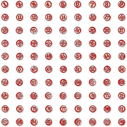 Italialaiset pelimerkit, (90 kappaletta) | Antiikkiset puiset bingosirun 1-90 arpajaisiin, lautapeleihin, askarteluun | Perinteiset, juhla- ja 