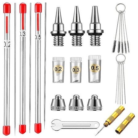 21-delt Airbrush Dysesæt Airbrush Nåle Udskiftningsdele Airbrush Nåle Airbrush Rengøring