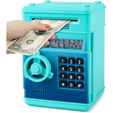 Spargris Kontant Myntburk ATM Bank Elektronisk Myntspargris Lämplig för Barn i Åldern 3-12, Sparbössa Mini ATM Myntspargris Leksakspresent