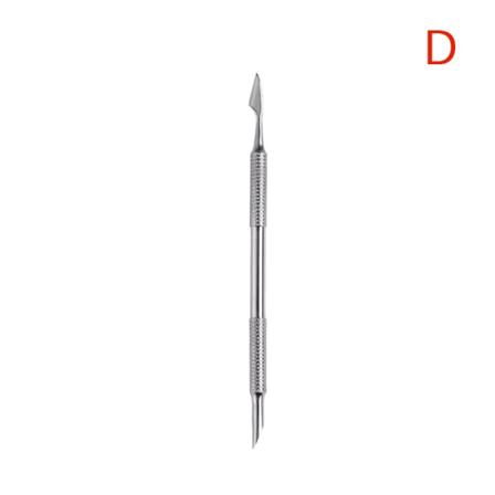 1st Nail Art Dual End i rostfritt stål icle Pusher Spoon Dead S D