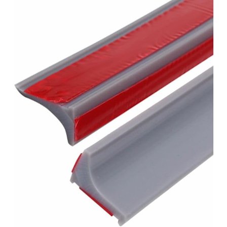 2M Silikone Tætningsliste Brusebund Vandbarriere til Badebord Vask Kant, Grå (Tosidet Klæbende)