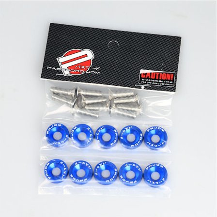 Auton uudelleenvarustussarja JDM-ruuvisarja akun suojasarja lokasuojan levy auton rekisterikilven kehyksen koristeellinen ruuvi (sininen)