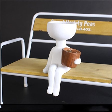 Cactus Planter Muotokuva Veistos Kukkaruukku VALKOINEN 2 2