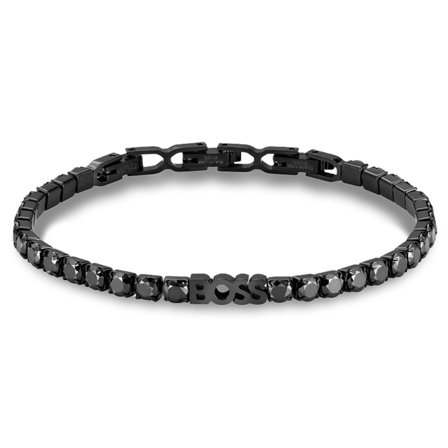 Schwarzes BOSS Kassy Glow Armband für Männer - Edelstahl Armbänder