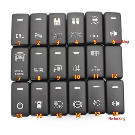 Oransje lys Høyttalerhorn bilbryter Trykknapp med ledning for Toyota Land Cruiser Hilux Prado 120 FJ CRUISE LC76 REIZ 2006-2009 Kvalitetsgaver