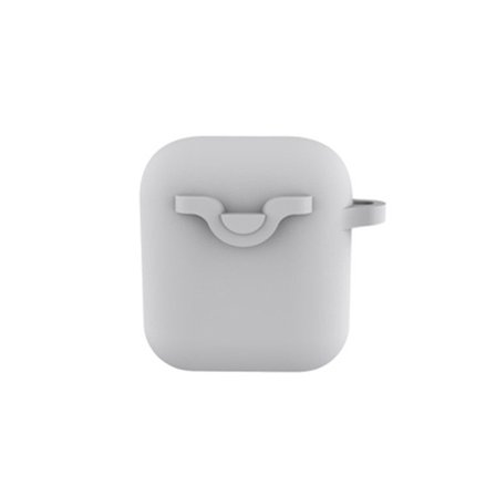 Bluetooth-øretelefonbeskyttelse kompatibelt med AirPods 1/2 — silikone stødabsorberende gråt cover med clip