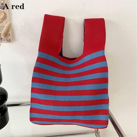 Strikket håndtaske Knot Wrist Bag RØD A A