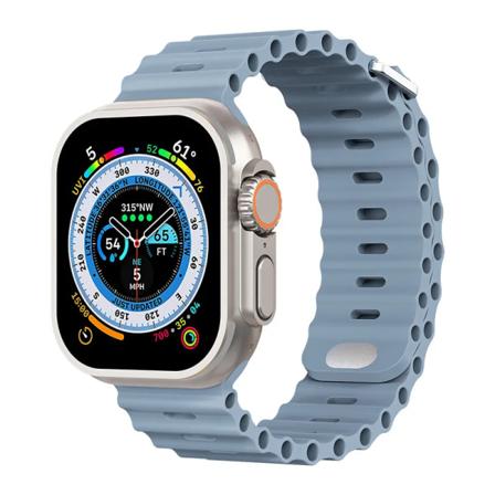 Silikonrem För Apple Watch Ultra 49mm 8 7 45mm 41mm Sportarmband för iwatch 6 5 4 3 2SE 44mm 42mm 38/40mm band Light blue For Ultra 49mm