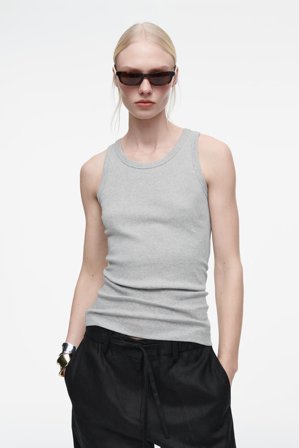 COS Women's Ribbed Tank Top in Grey