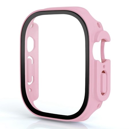 Apple Watch Ultra cover with tempered glass screen protector - Pink