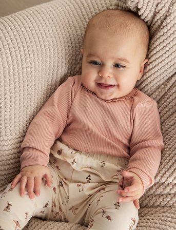 Minymo Pants Aop - Cream - 56