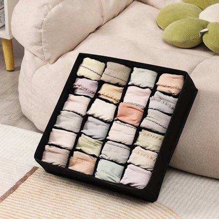 24 Foldbare Skufferumdelere til Opbevaring af Strømper, Halstørklæder,