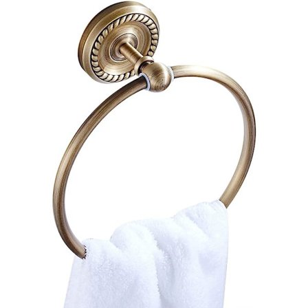 Antik håndklædeholder, Retro messing håndklædestang, vintage håndklædeholder w