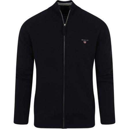 Gant, Gant Vest Wol Navy Zwart, Heren, Maat:XL