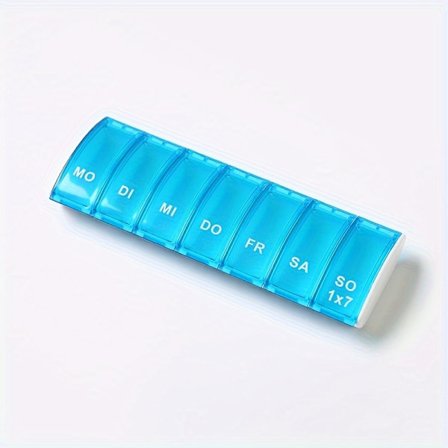 1 stk. Bærbar syv-roms pilleboks for en uke, oppbevaring, reise, dispenseringsboks for piller