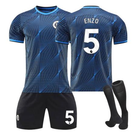 23/24 Chelsea udebanebørnefodboldsæt med sokker 5 EMZO M