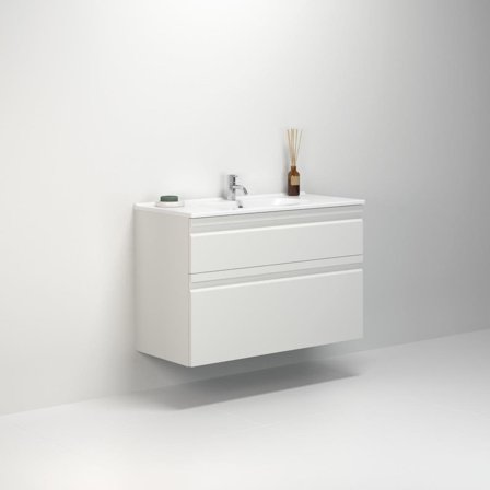 Dansani Luna Kantate Kommodpaket 101 cm Vit matt, integrerat handtag, Badrum