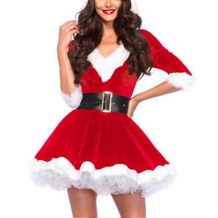 Fru Santa Kostymesett Kreativ Jule Cosplay Kjole Høy Kvalitet Nydelig Jule Cosplay Kostyme-lingling}