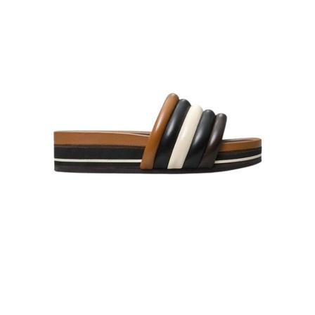 Tory Burch Quiled Platform Sliders Brun, Dame Sandaler, Størrelse: 40 EU