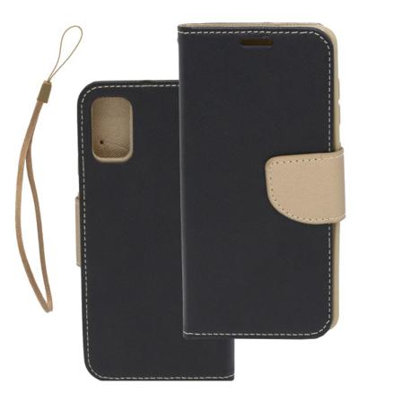 Samsung Galaxy A41 Plånboksfodral Svart/guld + Mobilband Multifärg