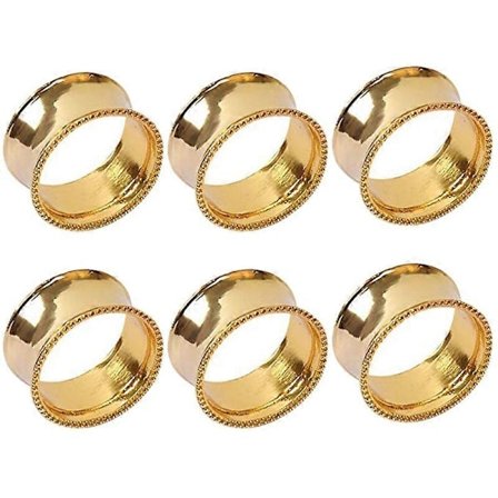 6 st Servettringar Set Matbord Dukning Bröllop Servettringar Glänsande Servetthållare Prydnad för