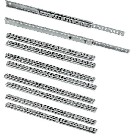 Pakke med 5 par (10 stk.) Skuffeskinner/kugleskinner, del 1, 17 mm x 278 mm, til skuffe, galvaniseret (FMY)