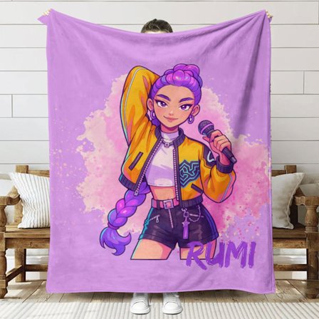 K-pop Tjejgrupp Witch Hunters Tryckt Filt, Flanellfilt, Mjuk och Bekväm Filt