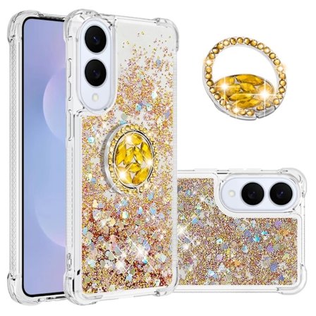 SKALO Samsung S25 Edge Kvicksand Glitter Ring Skal - Guld