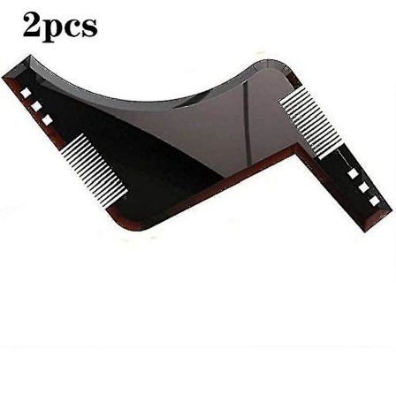 Parran muotoilumalli, parran muotoilutyökalu, parranajon malli, parran kampa, ruskea, 2 kpl