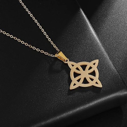 Häxknut Halsband Rostfritt Stål Magisk Knut Pagan Häxkonst Symboler Hänge Keltisk Knut Halsband Smycken Gåvor för Kvinnor