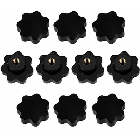 Klämhandtag för mekanisk utrustning, Ergonomisk design Svart Plast Stjärnform Bekvämt Handgrepp Halkfri Effekt, Skruvtyp Design