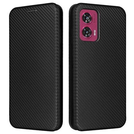 SKALO Motorola Edge 50 Fusion Carbon Fiber Pungetui - Sort