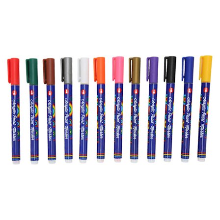 Akryylimaali Merkit 12 Väriä DIY Maalaus Vesipohjainen Musteet Kätevä Kannettava Akryyli Kynät Yksityiskohtien Työhön Taideprojekteihin