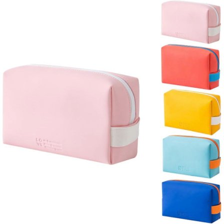 Lille Makeup Taske, Bærbar Sød Rejse Makeup Taske til Kvinder, Lynlås Pung Makeup Organizer Taske, PU Læder Vandtætte Toilet Tasker