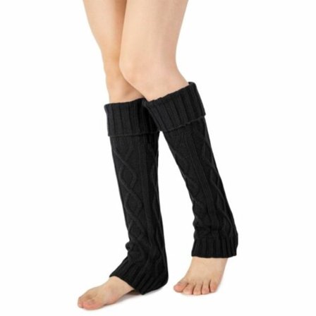 Strik vintervarme støvlestrømper benvarmere 1 par