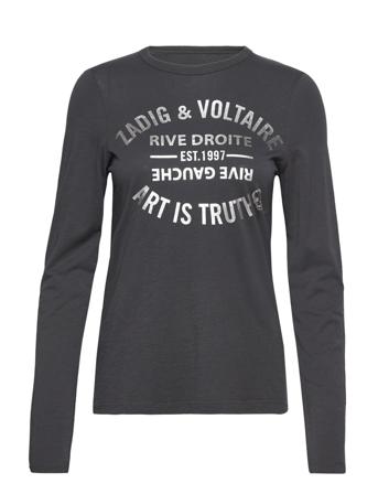 Willy Blason Foil T-shirts & Tops Long-sleeved Svart Zadig & Voltaire