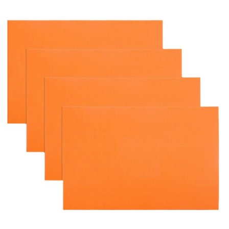 4 stk/sett Fleksible Bordbrikker Anti-ripe Rektangulære Elegante Vanntette Koppunderlag Kjøkkenartikler (FMY) Oransje